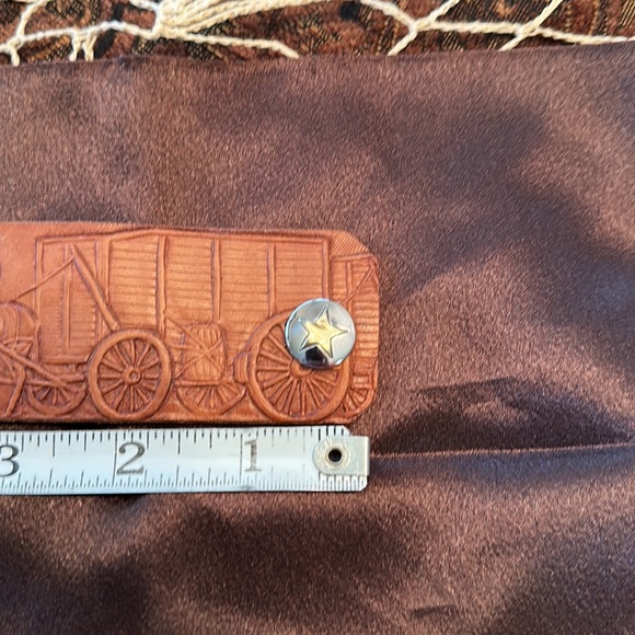 Stamped, genuine leather cuff. - Picture 4 of 10